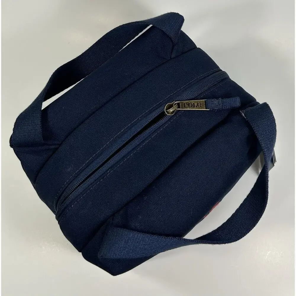 Polo Ralph Lauren Insulated Lunch Bag Navy Canvas Big Red Pony 9AR078-BCV NWT